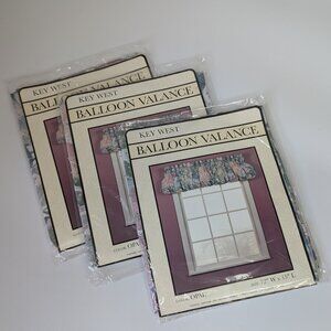 Vintage 80s 90s Key West Balloon Floral Valences 'Opal'